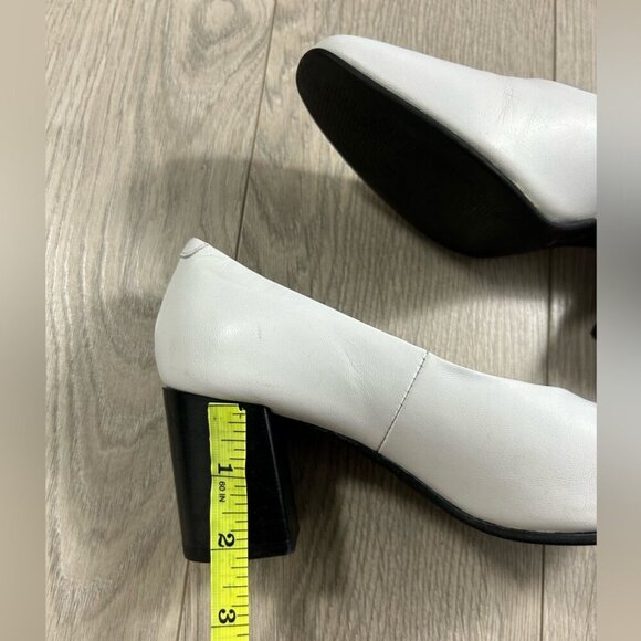Frank & Oak White Leather Block Heels - Picture 8 of 9
